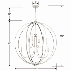 Sylvain 40'' Eight Light Chandelier, Polished Nickel - Alternate Product Image 2.jpg