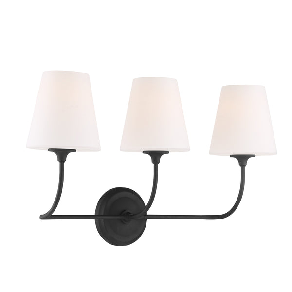 Sylvain 23.25" Three Light Bathroom Vanity, Black Forged