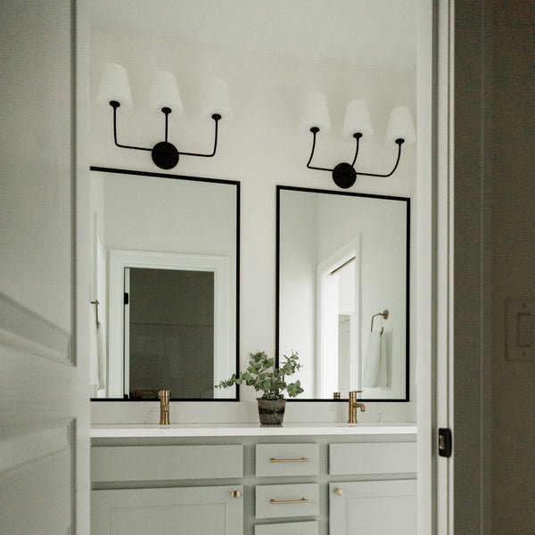 Sylvain 23.25" Three Light Bathroom Vanity, Black Forged