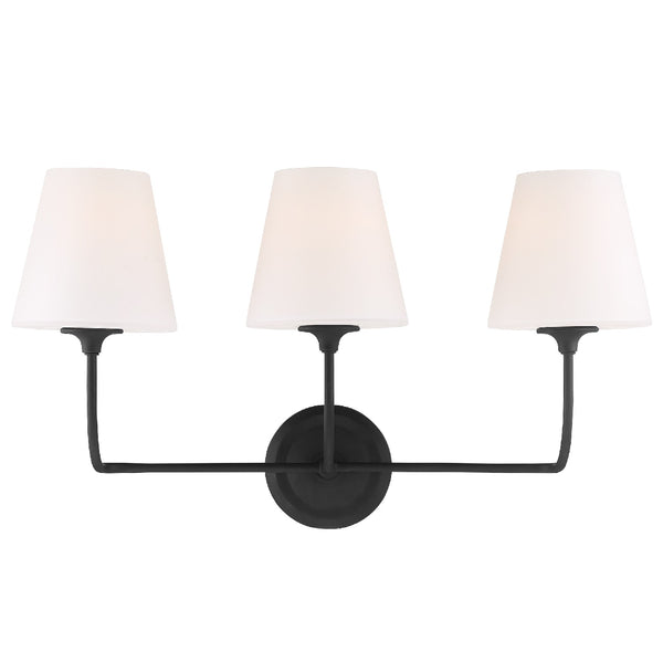 Sylvain 23.25" Three Light Bathroom Vanity, Black Forged