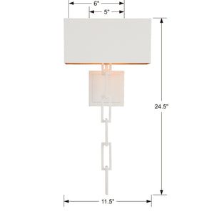 Adair 11.5'' Two Light Wall Sconce, Matte White / Antique Gold - Alternate Product Image 3.jpg