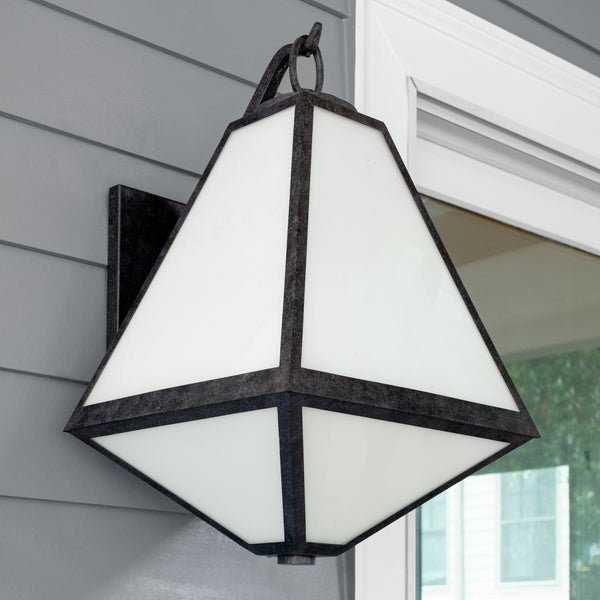Glain 21'' Three Light Outdoor Wall Sconce, Black White Alt 4.jpg