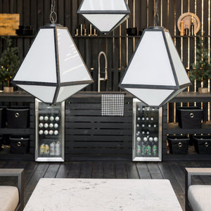 Glain 21'' Three Light Outdoor Chandelier, Black White - Alternate Product Image 1.jpg