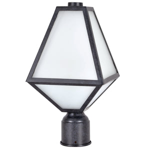 Glain 15.5'' One Light Outdoor Post Mount, Black White - Alternate Product Image 1.jpg
