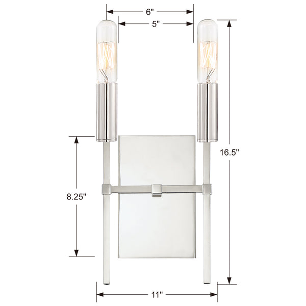 Verity 11'' Two Light Wall Sconce, Polished Nickel Alt 4.jpg