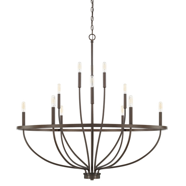 Adelaide 40" 12 Light Chandelier, Bronze