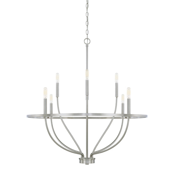 Adelaide 34" Eight Light Chandelier, Brushed Nickel