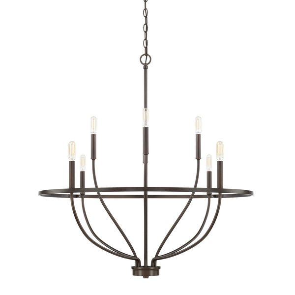Adelaide 34" Eight Light Chandelier, Bronze