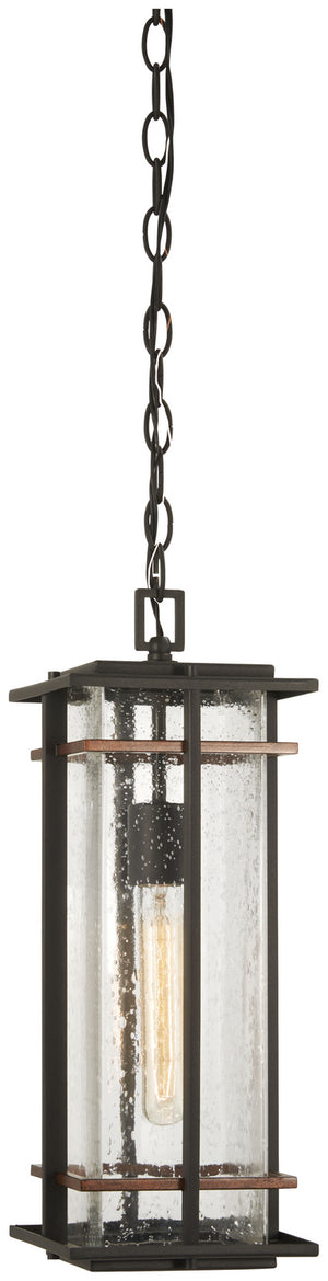Celeste Outdoor Chain Hung Lantern, Black w/Antique Copper