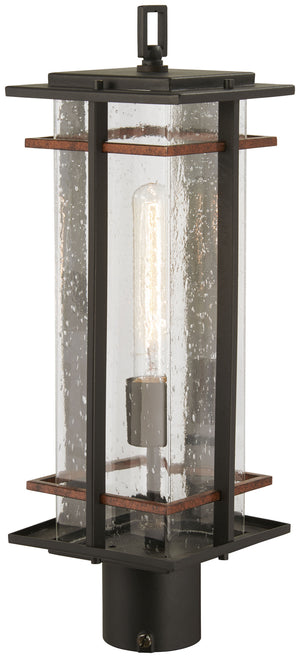 Celeste Outdoor Post Mount, Black w/Antique Copper