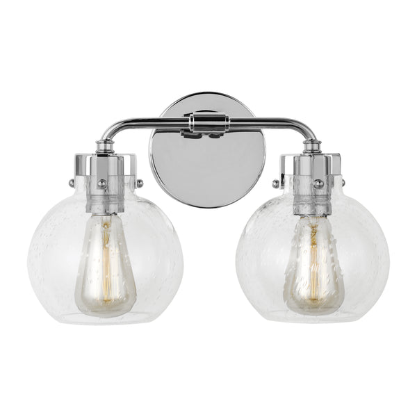 Clara 14.75" Two Light Vanity, Chrome