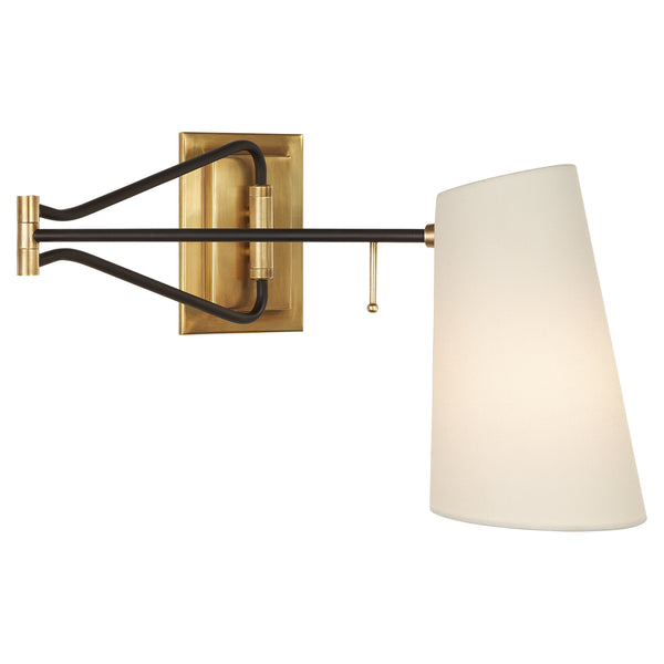 Keil 17" One Light Wall Sconce, Hand-Rubbed Antique Brass and Black