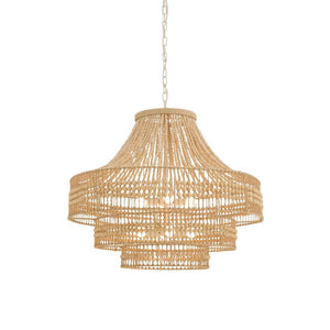 Rovell 35" Eight Lights Chandelier, Natural