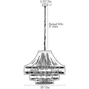 Rovell 35" Eight Lights Chandelier, Natural