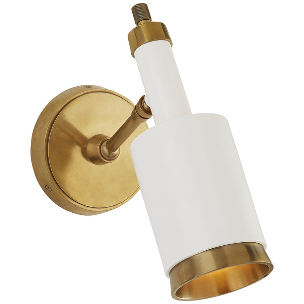 Anders 5.25" One Light Wall Sconce, Hand-Rubbed Antique Brass and White