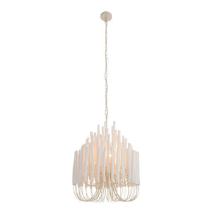 Myrene 21" Five Lights Chandelier, Whitewashed Wood
