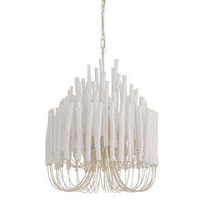 Myrene 21" Five Lights Chandelier, Whitewashed Wood