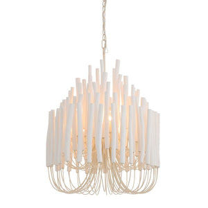 Myrene 21" Five Lights Chandelier, Whitewashed Wood