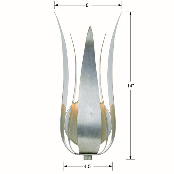 Laurel 8'' One Light Wall Sconce, Antique Silver Alt 4.jpg