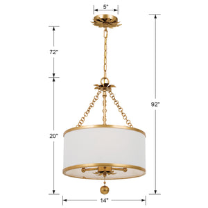 Laurel 14'' Three Light Chandelier, Antique Gold Alt 4.jpg