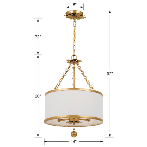 Laurel 14'' Three Light Chandelier, Antique Gold Alt 4.jpg
