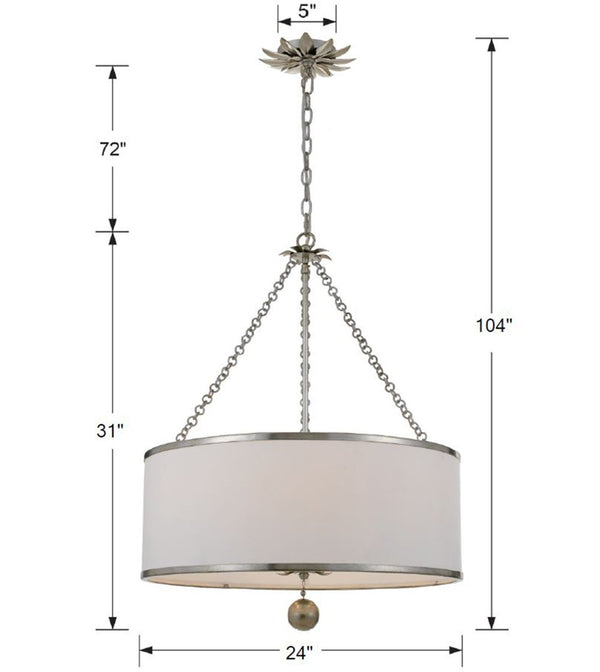 Laurel 24'' Six Light Chandelier, Antique Silver Alt 5.jpg