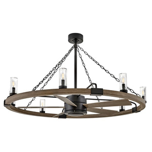 Cipher 52" Eight Lights LED Smart Fandelier, Matte Black