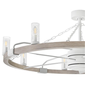 Cipher 52" Eight Lights LED Smart Fandelier, Matte White