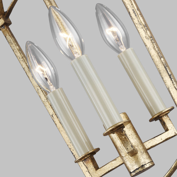 Thayer 12" Three Light Lantern, Antique Gild