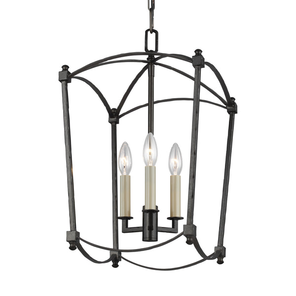 Thayer 12" Three Light Lantern, Smith Steel