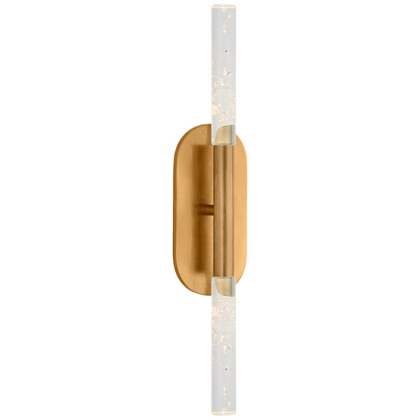 Rosseau 4.25" LED Wall Sconce, Antique-Burnished Brass with Seeded Glass