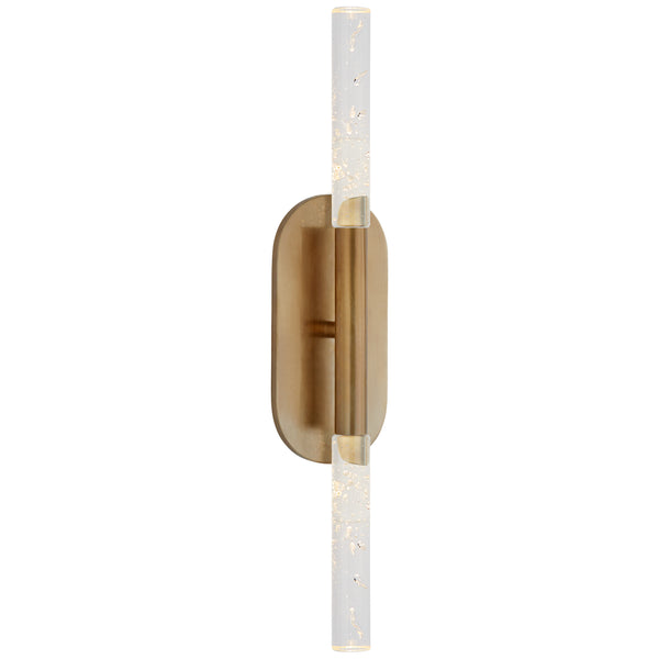 Rosseau 4.25" LED Wall Sconce, Antique-Burnished Brass with Seeded Glass