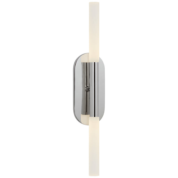 Rosseau 4.25" LED Wall Sconce, Polished Nickel with Etched Crystal
