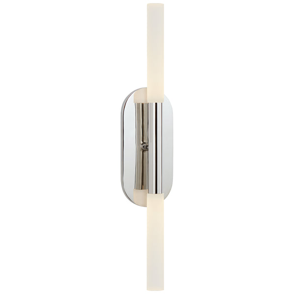 Rosseau 4.25" LED Wall Sconce, Polished Nickel with Etched Crystal