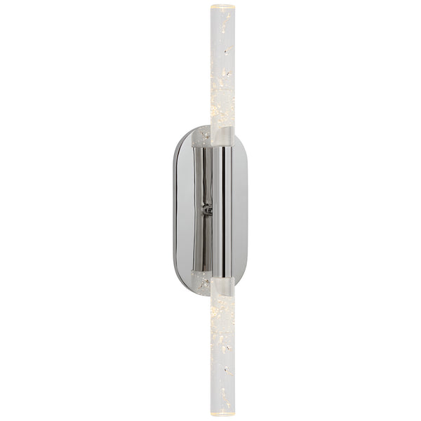 Rosseau 4.25" LED Wall Sconce, Polished Nickel with Seeded Glass