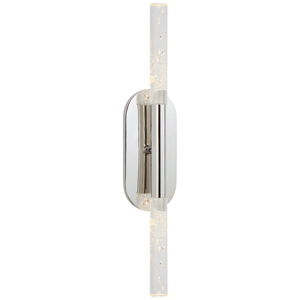 Rosseau 4.25" LED Wall Sconce, Polished Nickel with Seeded Glass