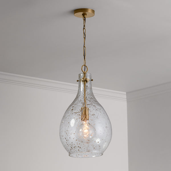 Norwood 12" One Light Pendant, Patinaed Brass