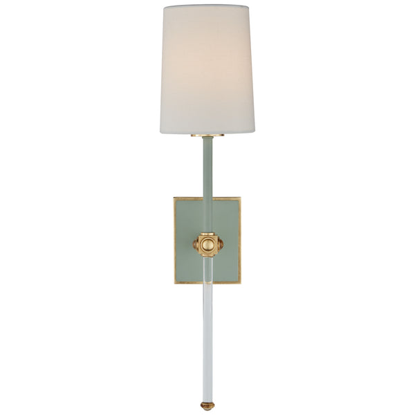 Lucia 5.5" One Light Wall Sconce, Celadon and Crystal