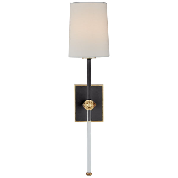 Lucia 5.5" One Light Wall Sconce, Matte Black and Crystal