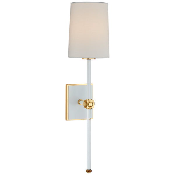 Lucia 5.5" One Light Wall Sconce, White and Crystal