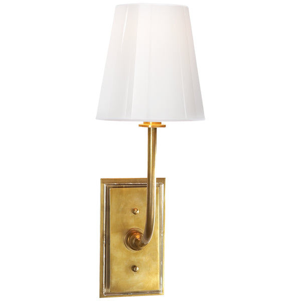 Hulton 6" One Light Wall Sconce with White Glass Shade, Hand-Rubbed Antique Brass