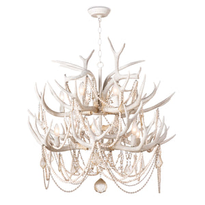Cheyanne Antler Chandelier, White