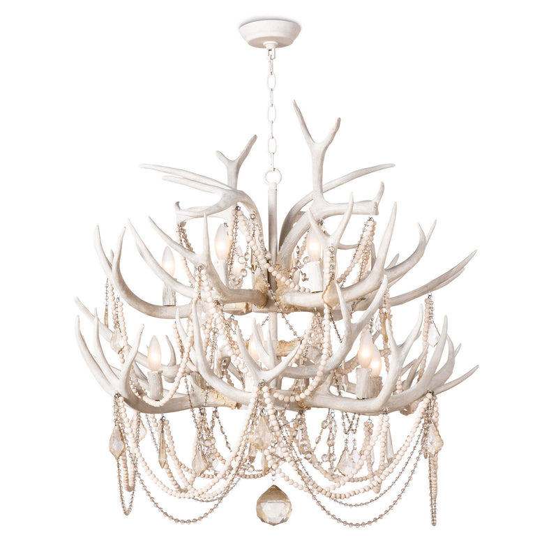 Cheyanne Antler Chandelier, White