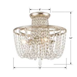 Arcina 15'' Three Light Semi Flush Mount, Antique Silver - Alternate Product Image 2.jpg