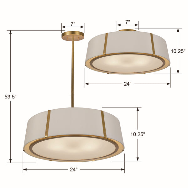 Fuller 24'' Six Light Chandelier, Antique Gold - Alternate Product Image 2.jpg