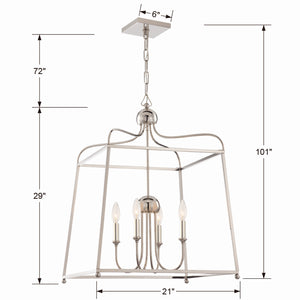 Sylvain 21.5'' Four Light Chandelier, Polished Nickel - Alternate Product Image 2.jpg