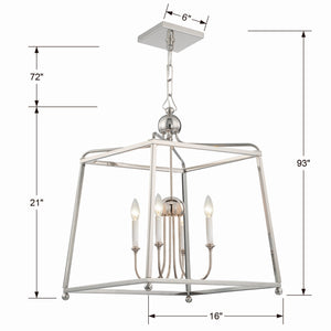 Sylvain 16'' Four Light Chandelier, Polished Nickel - Alternate Product Image 2.jpg