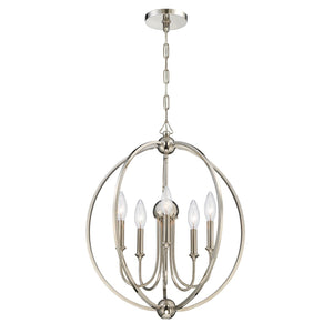 Sylvain 22.5'' Five Light Chandelier, Polished Nickel Alt 4.jpg