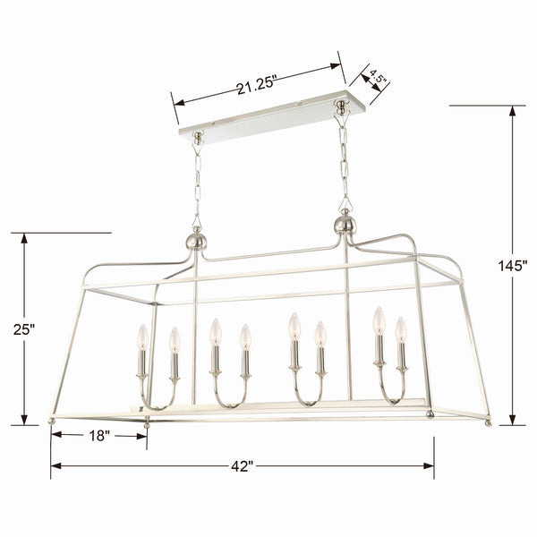 Sylvain 18'' Eight Light Chandelier, Polished Nickel - Alternate Product Image 3.jpg
