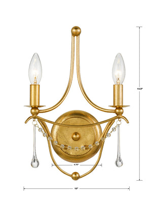 Katrina 10'' Two Light Wall Sconce, Antique Gold - Alternate Product Image 3.jpg